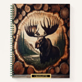 明け威厳のある方の森の風景の中でうめき声 ノートブック (正面)