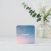 明け方の空と流星 シンプルな名刺・ビジネスカード・ショップカード スクエア名刺 (スタンド正面)