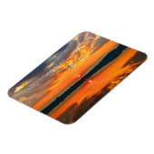 明け方白熱［赤熱］光を放つの鮮やかな雲フォトマグネット マグネット (左側)