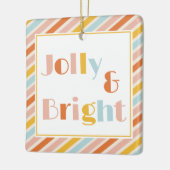 明すてきるいカラフルストライプクリスマス セラミックオーナメント (左)