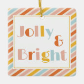 明すてきるいカラフルストライプクリスマス セラミックオーナメント (正面)