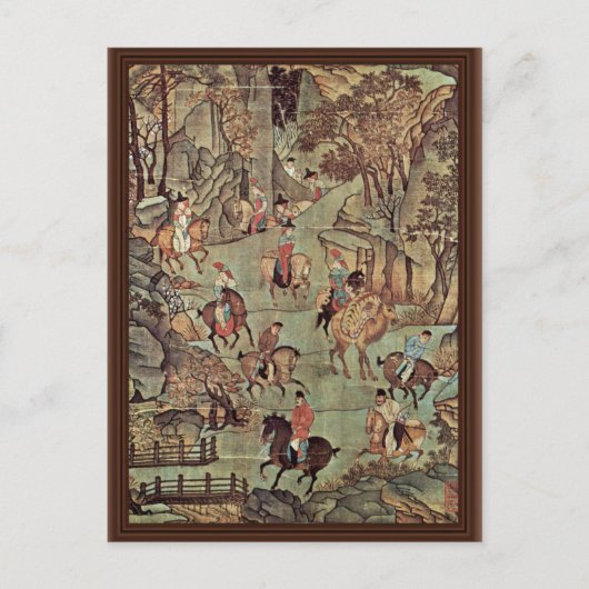 明の皇帝黄洲の旅によって ポストカード (正面)