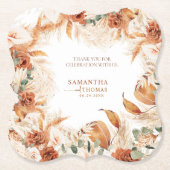 明はっきりしたるいテラコッタボ結婚ホありがとう ペーパーコースター (正面)