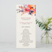 明はっきりしたるいピンクのオレンジ色のフローラ結婚 プログラム (スタンド正面)