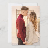 明はっきりしたるいピンクのオレンジ色の水彩写真結婚の 招待状 (裏面)