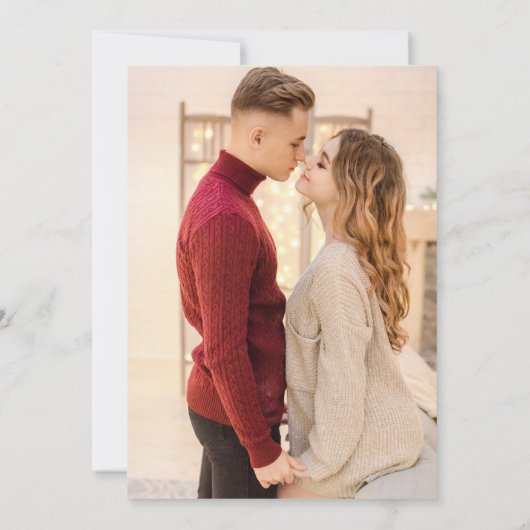 明はっきりしたるいピンクのオレンジ色の水彩写真結婚の 招待状 (裏面)