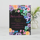 明はっきりしたるいピンクのフローラ水色bridaI 招待状 (スタンド正面)