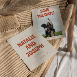 明はっきりしたるいファンキーユニークレトロ写真結婚の セーブザデート