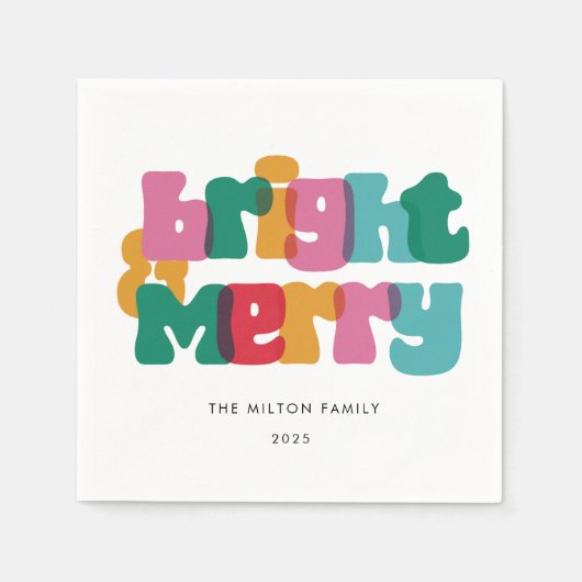 明はっきりしたるいメリーホリデーワンフォトカード スタンダードカクテルナプキン (正面)