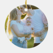 明はっきりしたるいメリーホリデーワンフォトカード セラミックオーナメント (裏面)