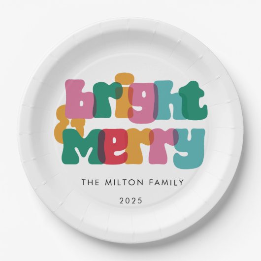 明はっきりしたるいメリーホリデーワンフォトカード ペーパープレート (正面)