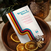 明はっきりしたるいレトロの色ストライプの結婚 招待状