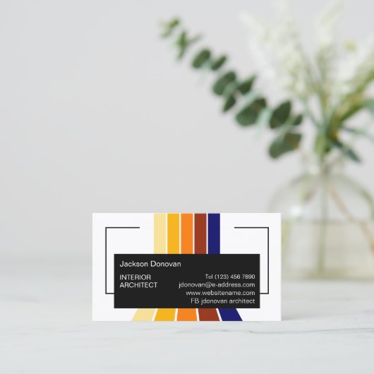 明はっきりしたるい中世紀のストライプのストライプ美術のパターン 名刺 (スタンド正面)