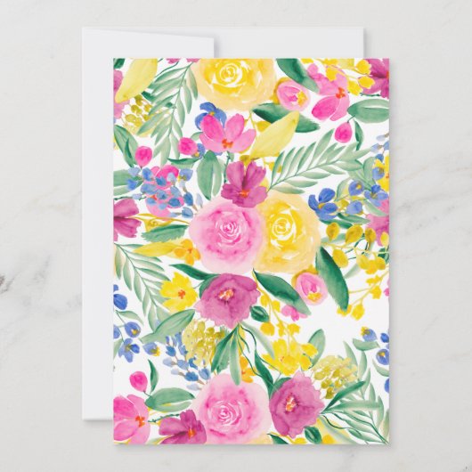 明はっきりしたるい国のフローラ水結婚色 招待状 (裏面)