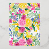 明はっきりしたるい国のフローラ水結婚色 箔招待状 (裏面)