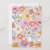 明はっきりしたるい水の色のフローラ結婚 招待状 (裏面)