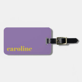 明はっきりしたるい紫と黄モダン色 ラゲッジタグ