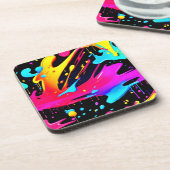 明はっきりしたるい絵を描（ばちゃばちゃ）跳ねる コースター (左側)