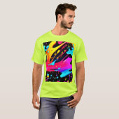 明はっきりしたるい絵を描(ばちゃばちゃ)跳ねる Tシャツ (正面フル)