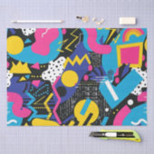 明はっきりしたるい色90s抽象芸術アーファンキートパターン 薄葉紙 (クラフト)