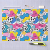 明はっきりしたるい色90s抽象芸術アーファンキートパターン 薄葉紙 (クラフト)