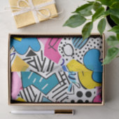 明はっきりしたるい色90s抽象芸術アーファンキートパターン 薄葉紙 (ギフト)