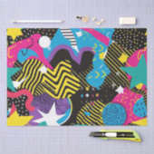 明はっきりしたるい色90s抽象芸術アーファンキートパターン 薄葉紙 (クラフト)