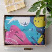 明はっきりしたるい色90s抽象芸術アーファンキートパターン 薄葉紙 (ギフト)