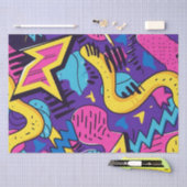 明はっきりしたるい色90s抽象芸術アーファンキートパターン 薄葉紙 (クラフト)