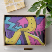 明はっきりしたるい色90s抽象芸術アーファンキートパターン 薄葉紙 (ギフト)