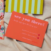 明はっきりしたるい赤とピンクシンプルのRSVP結婚の 出欠カード