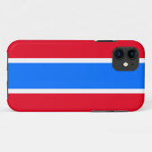 明はっきりしたるい赤の白の鮮やかな青のレースストライプレース Case-Mate iPhoneケース (裏面(横))