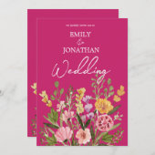 明はっきりしたるい野結婚花 招待状 (正面/裏面)