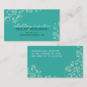 明はっきりしたオーガニック旋回パターンjade mint green 名刺 (正面/裏面)