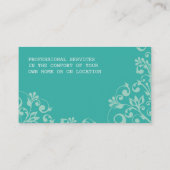 明はっきりしたオーガニック旋回パターンjade mint green 名刺 (裏面)