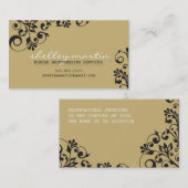 明はっきりしたオーガニック旋回パターンtan金ゴールドブラック 名刺 (正面/裏面)