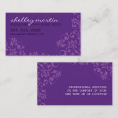 明はっきりしたオーガニック渦巻き紫 名刺 (正面/裏面)