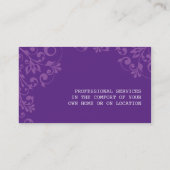 明はっきりしたオーガニック渦巻き紫 名刺 (裏面)