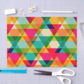 明はっきりしたカラフルるい三角形パターン 薄葉紙 (クラフト)