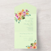 明はっきりしたカラフルるい水の色のフローラボーホオールイン オールインワン招待状 (内側)