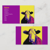 明はっきりしたポップ・アートの牛の名刺テンプレート 名刺 (正面/裏面)