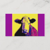 明はっきりしたポップ・アートの牛の名刺テンプレート 名刺 (裏面)