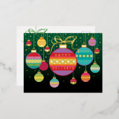 明ぶら下がったるいクリスマスオーナメント実在金ゴールド 箔シーズンポストカード (正面/裏面)