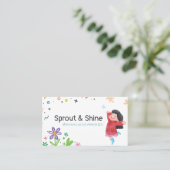 明よくはしゃぐカラフルるい花パステル 名刺 (スタンド正面)