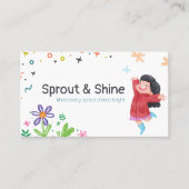 明よくはしゃぐカラフルるい花パステル 名刺 (正面)