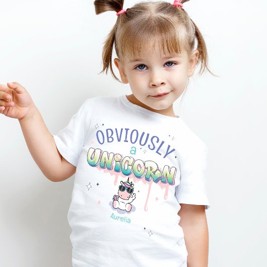 明らかにおもしろいユニコーンテーマ誕生日パーティー Tシャツ