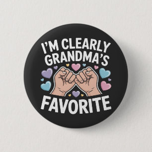 明らかにオレはおばあちゃんの推し孫 Funny grandkid 缶バッジ