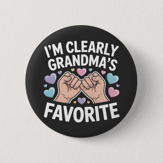 明らかにオレはおばあちゃんの推し孫 Funny grandkid 缶バッジ (正面)