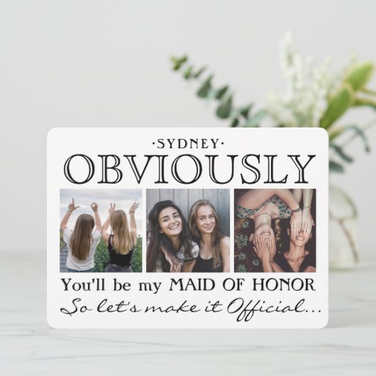 明らかにメイド・オブ・オーナー（花嫁付き添い人）おもしろい提案4写真 招待状 (スタンド正面)