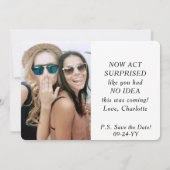 明らかにメイド・オブ・オーナー（花嫁付き添い人）おもしろい提案4写真 招待状 (裏面)